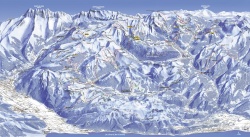 Ski mapa cele ski regije Portes du Soleil