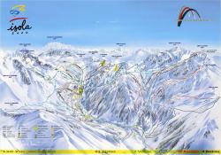 mapa ski centra Isola2000