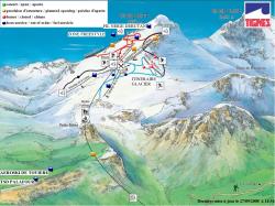 Mapa glečerskog skijališta Grande Motte